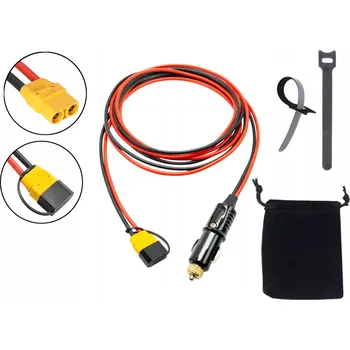 elektrický kabel Kabel XT90 pro nabíjení stanice z autozapalovače 1,5 m