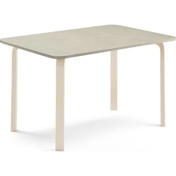 Zahradní stůl Stůl ELTON, 1400x700x710 mm, bříza, akustické linoleum, šedá