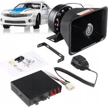 Houkačka Siréna megafon klakson 200W 9 tónů fanfáry policie hasiči hlasitost 130dB