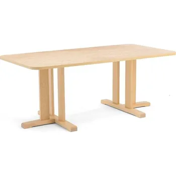 Jídelní stůl Stůl KUPOL, 1600x800x600 mm, obdélník, akustické linoleum, bříza/béžová
