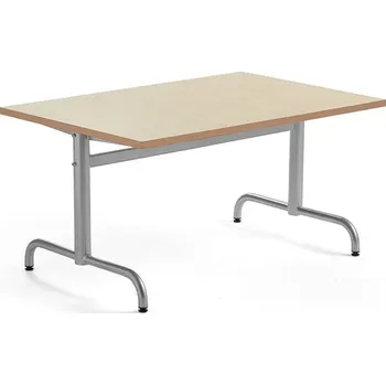 Jídelní stůl Stůl PLURAL, 1200x800x600 mm, linoleum, béžová, stříbrná