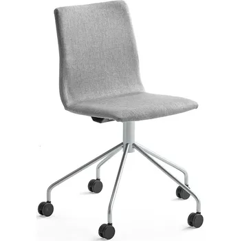 Jednací židle Konferenční židle OTTAWA, s kolečky, stříbrně šedý potah, šedá