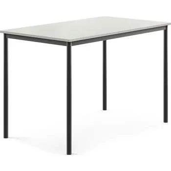 Jídelní stůl Stůl SONITUS, 1400x800x900 mm, antracitově šedé nohy, HPL deska tlumící hluk, šedá