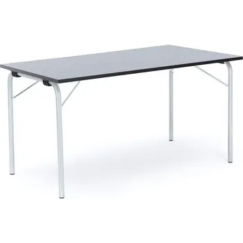 Jídelní stůl Skládací stůl NICKE, 1400x700x720 mm, stříbrný rám, tmavě šedé linoleum