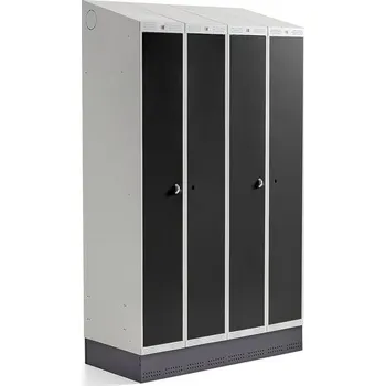 Šatní skříň Šatní skříňka CLASSIC COMBO, 2 sekce, 4 boxy, 2050x1200x550 mm, sokl, černé dveře