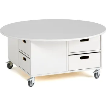 Dětský stůl Hrací stůl MINNA, kulatý, s boxy