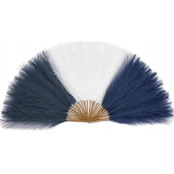 umělá květina TRÁVA PAMPASOVÁ UMĚLÁ tráva SET 60 KUSŮ bílo modrá 45 cm