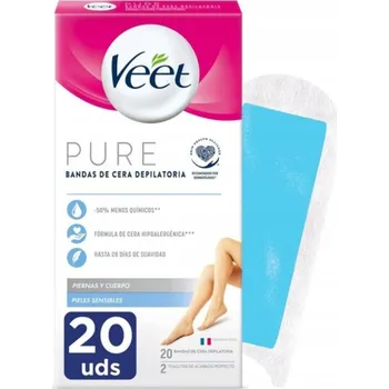 Depilační pásky na tělo pro citlivou pokožku VEET PURE 20 KS