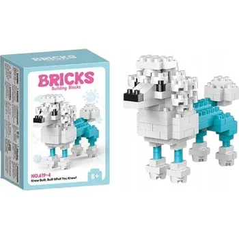 ostatní stavebnice STAVEBNICE MINI BRICKS - PES PUDL BÍLO-MODRÝ 123 DÍLKŮ
