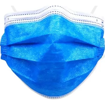 rouška Ústenky s gumičkou, Cool Comfort 3-vrstvé, 50 ks, modrá