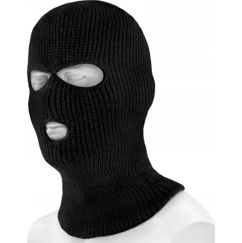 Kukla HURTNET Zimní teplá kukla se 3 otvory, černá (3236)