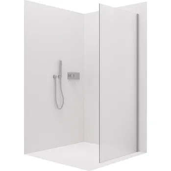 CERANO - Boční stěna Lantono - levá - 8 mm - chrom, mléčné sklo - 80x195 cm - jednodílná pevná