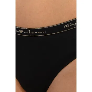 Kalhotky Dámské brazilské kalhotky 2 pack 163337 1A223 - 00020 - Černá - Emporio Armani Barva: černá, Velikost: XS
