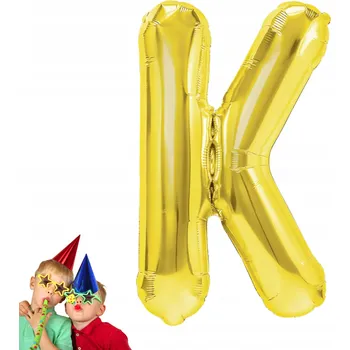 Balónek Fóliový balónek zlatý písmeno K 40 cm pro vytvoření nápisu narozeniny oslava