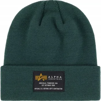 Čepice Alpha Industries zimní čepice beanie zelená, univerzální velikost