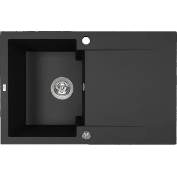 Granitový dřez Laveo Dřez 1 komorový s odkapávačem Chichi, granit - SBH_711Y, černý