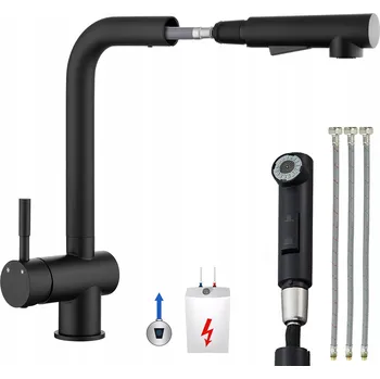 Vodovodní baterie Kuchyňská stojánková baterie Bedee, 2 režimy proudu vody, černá