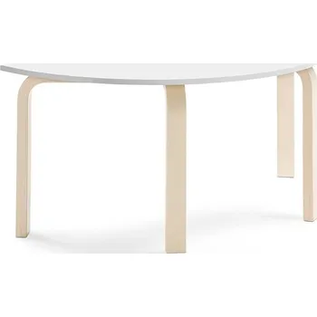 Zahradní stůl Stůl ELTON, půlkruh, 1200x600x530 mm, bříza, akustická HPL deska, bílá