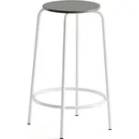 Barová židle TIMMY, výška 630 mm, bílé nohy, tmavě šedý sedák