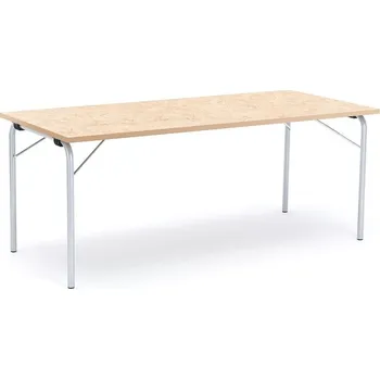 Jídelní stůl Skládací stůl NICKE, 1800x800x720 mm, pozinkovaný rám, béžové linoleum