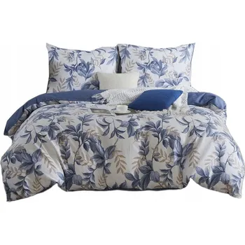 Povlečení POVLEČENÍ 140X200 + POVLEČKA 70X80 OBOUSTRANNÉ BAVLNĚNÝ SATÉN LISTY