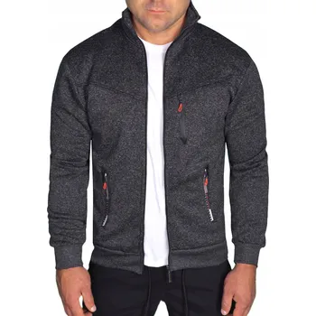 Pánská mikina PÁNSKÁ MIKINA SPORTOVNÍ MIKINA S KAPSY NA ZIP, SE STOJAKEM