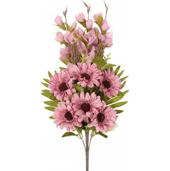 umělá květina Plochá kytice s náhrobní vazbou gladiole gerbery 68 cm fialová Na Dekorace