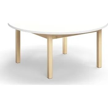 Jídelní stůl Stůl DECIBEL, Ø1200x530 mm, akustická HPL deska, bříza/bílá