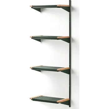 Věšák Regál na boty JEPPE, přídavná sekce, 4 police, 1790x600x300 mm, bříza/zelená