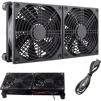 PC ventilátor Dvojitý ventilátor do PC 2v1 120mm Tichý se 3 Rychlostmi