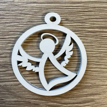 Vánoční dekorace Koulička zdobená výřez 8 cm - 12 tvarů Barva: Bílá, Varianta: Anděl