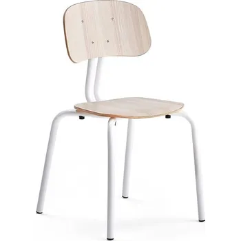 Jídelní židle Školní židle YNGVE, 4 nohy, výška 460 mm, bílá/jasan