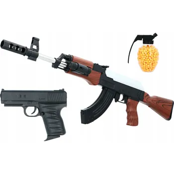 Puška AK47 Pistole Glock Sada 800 Kuliček