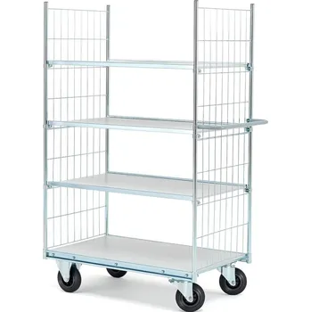 Policový vozík CARRIER, 4 police, 1000x600 mm