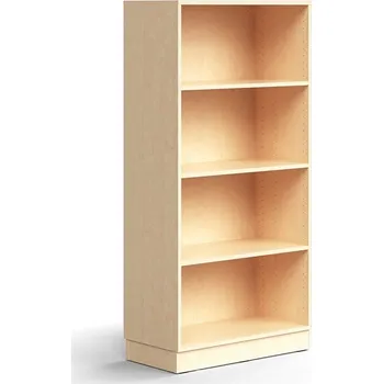Knihovna Regál QBUS, 3 police, sokl, 1636x800x400 mm, bříza