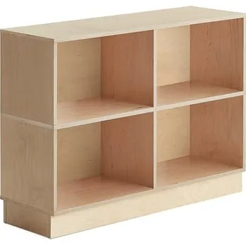 Knihovna Regál RICO, 865x1200x375 mm, 4 přihrádky, sokl, bříza