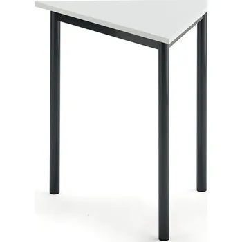 Jídelní stůl Stůl SONITUS TRIANGEL, 800x700x720 mm, antracitově šedé nohy, HPL deska tlumící hluk, bílá