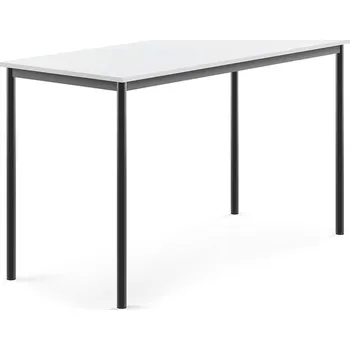 Jídelní stůl Stůl SONITUS, 1600x700x900 mm, antracitově šedé nohy, HPL deska tlumící hluk, bílá