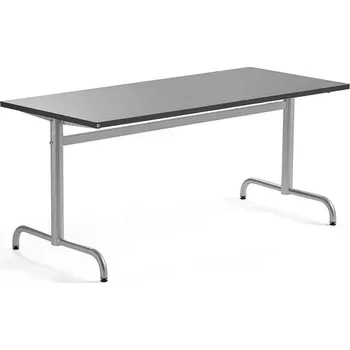 Jídelní stůl Stůl PLURAL, 1600x700x720 mm, linoleum, tmavě šedá, stříbrná