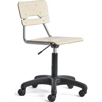 Otočná židle LEGERE, malý sedák, s kolečky, nastavitelná výška 430-550 mm, bříza