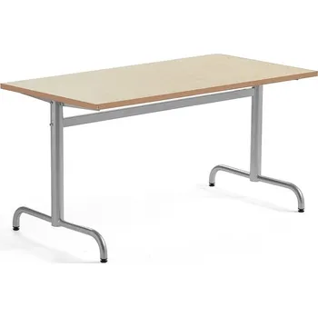 Jídelní stůl Stůl PLURAL, 1400x700x720 mm, linoleum, béžová, stříbrná