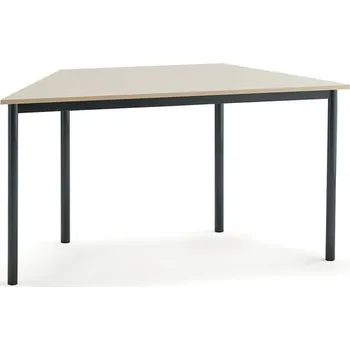Jídelní stůl Stůl BORÅS TRAPETS, 1400x700x720 mm, antracitově šedé nohy, HPL deska, bříza