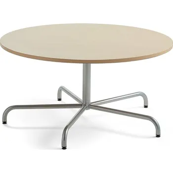 Jídelní stůl Stůl PLURAL, Ø1200x600 mm, akustická HPL deska, bříza, stříbrná