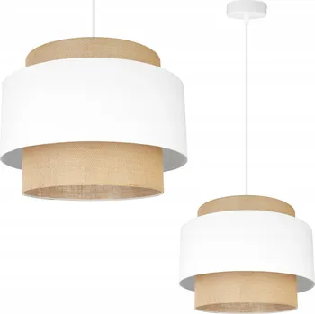 Závěsná lampa Light Home boho béžová látka E27 1-bodová 60 W 104 cm