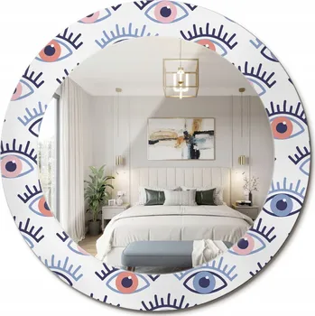 Zrcadlo Zrcadlo nástěnné s ozdobným rámem z tvrzeného skla Oczy fi 60 cm