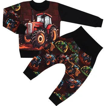 Tepláková souprava - Traktor červený (bez kapuce) Velikost: 98