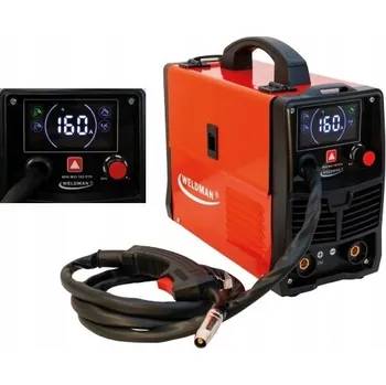 Svářečka Svářečka MIG/MAG bez plynu Weldman MIG 160A MMA TIG s trubičkovým drátem, poloautomat synergická