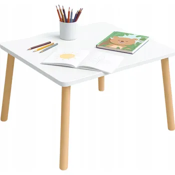 Jídelní stůl DĚTSKÝ STOLEK BÍLÝ 80 x 60 x 46 cm DŘEVĚNÝ STŮL DO DĚTSKÉHO POKOJE