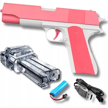 Dětská zbraň Vodní pistole Colt automatická elektrická rychlopalná růžovo-bílá