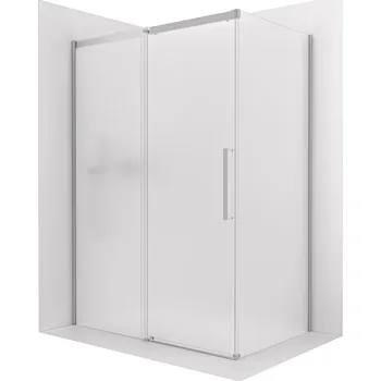 CERANO - Sprchový kout Lantono - levá - 8 mm - Soft-Close - chrom, mléčné sklo - 130x100 cm - posuvný